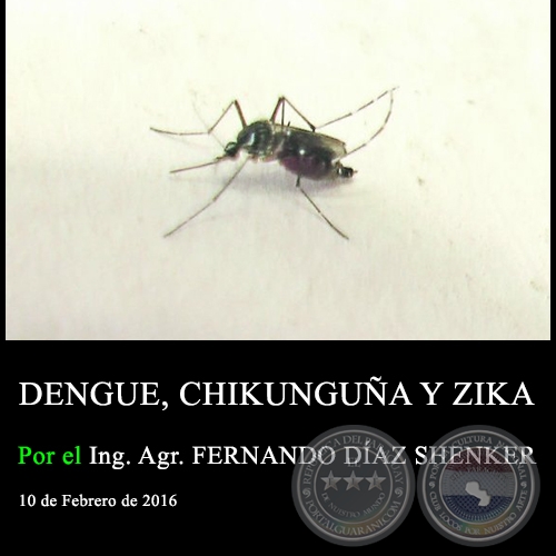 DENGUE, CHIKUNGUÑA Y ZIKA - Ing. Agr. FERNANDO DÍAZ SHENKER - 10 de Febrero de 2016